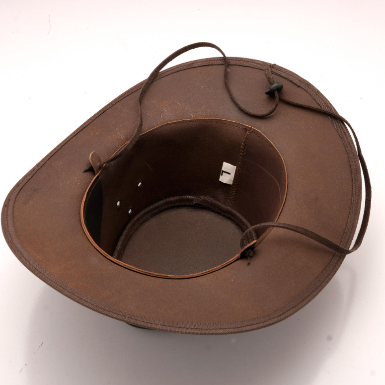 Classic Black Leather Cowboy Hat Knot Detail